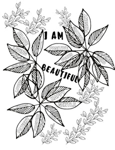 "I AM" Daily Coloring Book with Affirmations and Self-reflections