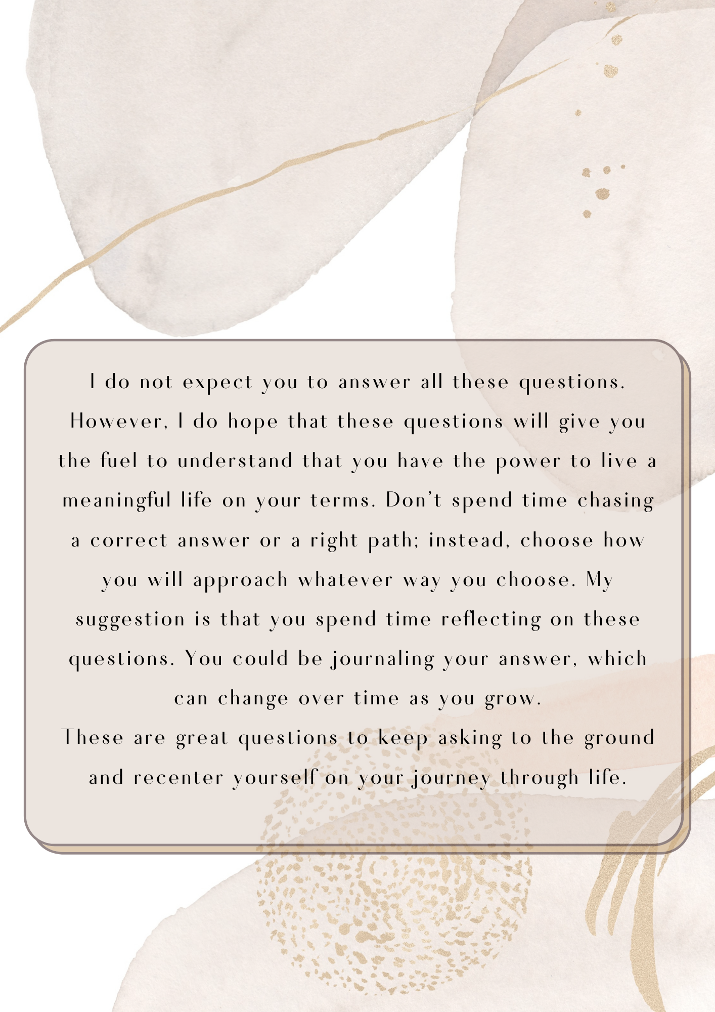 -Know Thyself- 21 Questions