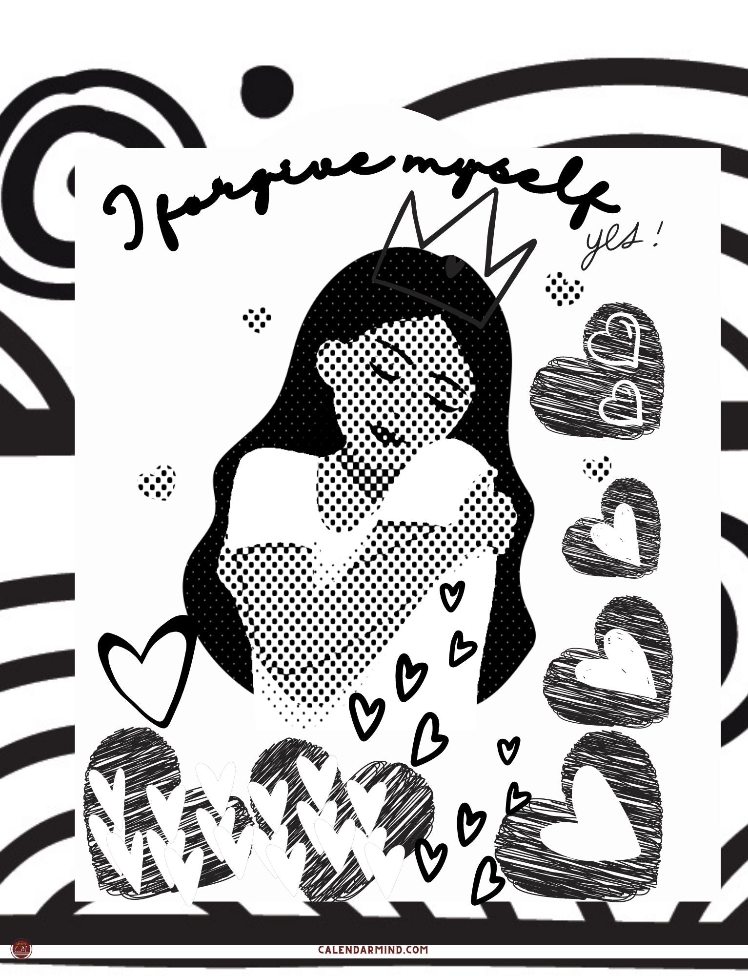 "I AM" Daily Coloring Book with Affirmations and Self-reflections