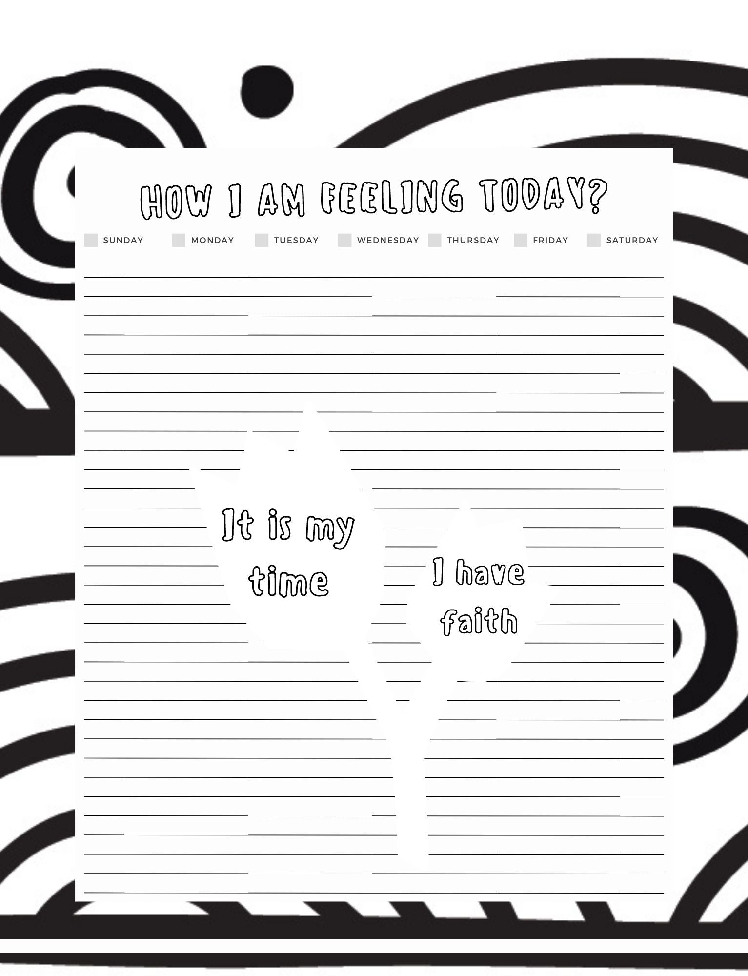"I AM" Daily Coloring Book with Affirmations and Self-reflections